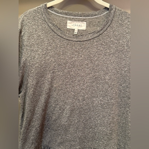 THE GREAT Gray Crew Neck Short Sleeve Shirt size 3 - Picture 3 of 15